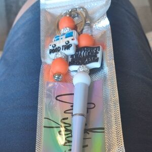 Charming Road Trip Keychain with Pen